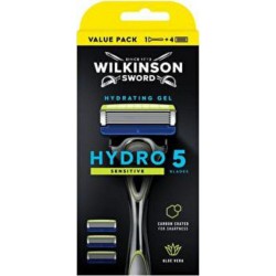 WILKINSON SWORD HYDRO 5 SENSITIVE 100PP RASOIR & ACCESSOIRE BOITE CARTON 5CT 1CT TETE PIVOTANTE AVEC DIFFUSEUR D'AGENT HYDRATANT