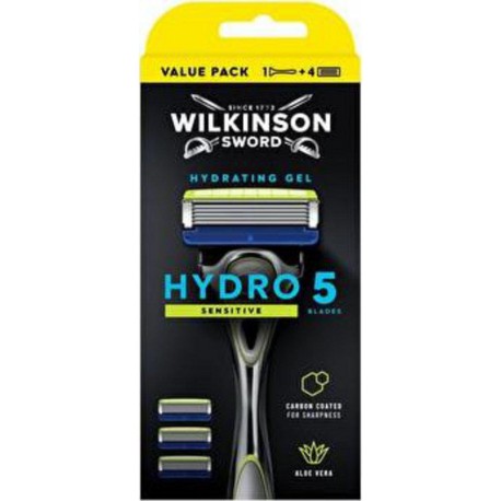 WILKINSON SWORD HYDRO 5 SENSITIVE 100PP RASOIR & ACCESSOIRE BOITE CARTON 5CT 1CT TETE PIVOTANTE AVEC DIFFUSEUR D'AGENT HYDRATANT