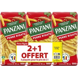 PANZANI Pâtes Penne Rigate 3x500g 1.5Kg