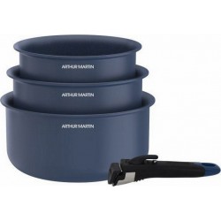 ARTHUR MARTIN Casserole Set de 3 casseroles 16-18-20cm poignée