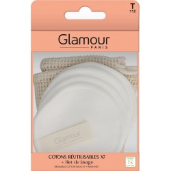GLAMOUR PARIS Cotons Réutilisables Avec Filet de Lavage lot de 7
