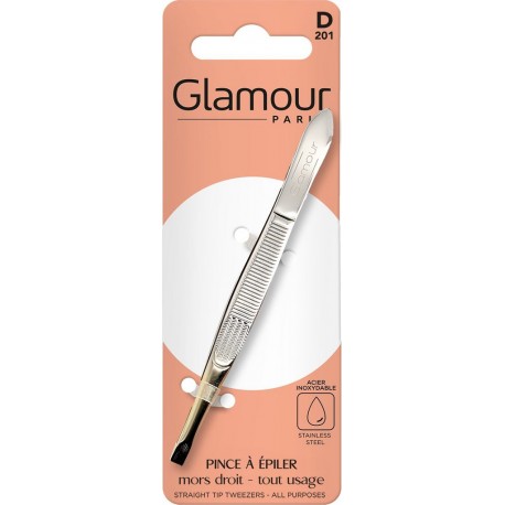 GLAMOUR PARIS Pince à épiler Acier Inoxydable Mors Droit l'unité