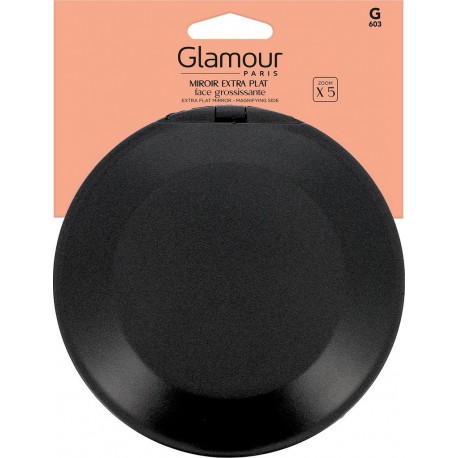 GLAMOUR PARIS Miroir Grossissant Extra Plat Noir Face Grossissante Zoom X5