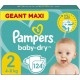 Pampers Couches Baby Dry Géant Maxi T2 x124