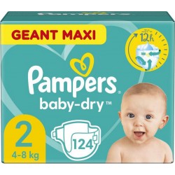 Pampers Couches Baby Dry Géant Maxi T2 x124