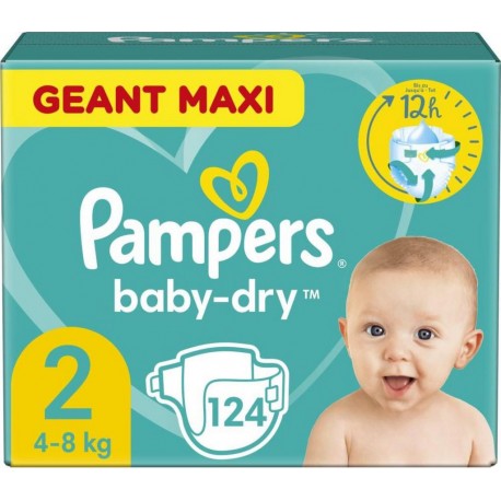 Pampers Couches Baby Dry Géant Maxi T2 x124