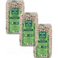 Grain De Frais Lot 3x Pois Chiches Très Gros Paquet 1Kg les 3 unités de 1.0Kg