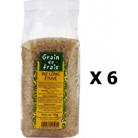 Grain De Frais Lot 6x Riz Long Étuvé Paquet 1Kg les 6 unités de 1.0Kg