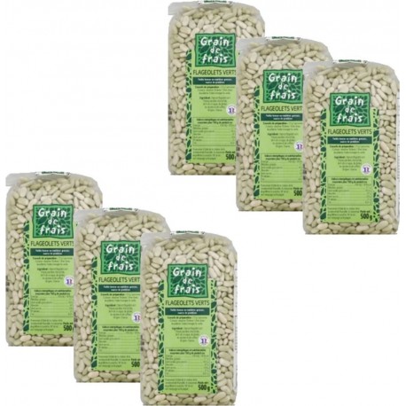 Grain De Frais Lot 6x Flageolet Vert France Paquet 500g les 6 unités de 0.5Kg