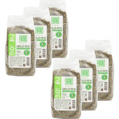 Grain De Frais Lentille Verte Bio France les 6 unités de 0.5Kg