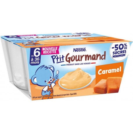 NESTLE Dessert bébé caramel les 4 pots de 100g
