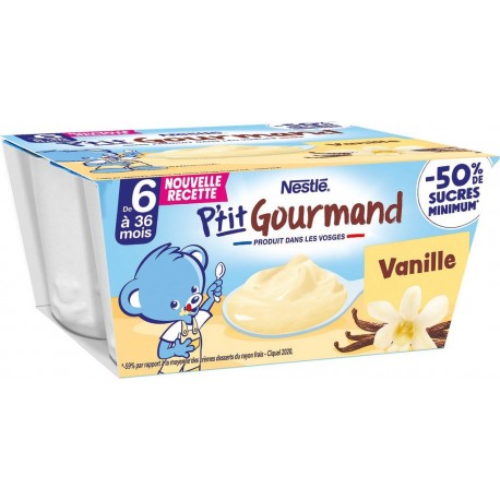 NESTLE Dessert bébé vanille les 4 pots de 100g