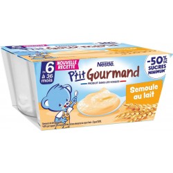 NESTLE Dessert bébé semoule au lait les 4 pots de 100g