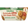 BLEDINA Plat bébé dès 8 mois Ratatouille Poulet Blédina les 2 pots de 200g