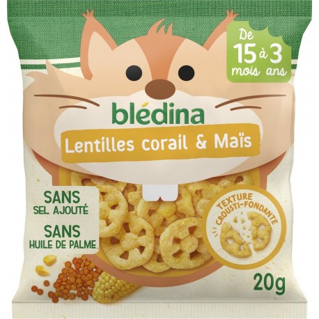 BLEDINA Biscuit bébé Lentilles Corail et Maïs dès 15 Mois 20g