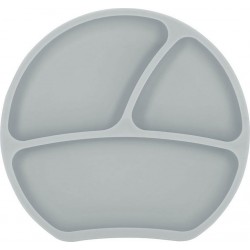 Silicone Kindsgut Assiette Ventouse En Gris Clair