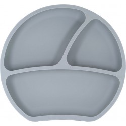 Silicone Kindsgut Assiette Ventouse En Gris Foncé