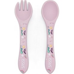 Silicone Set Fourchette Et Cuillère En , Animaux, Sassi Junior