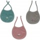 Aqua Eveil Et Nature Lot De 3 Bavoirs Naissance 0-3 Mois Coton Bio /rose/iris