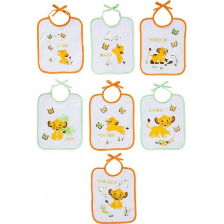 Lion Set De 7 Bavoirs Journaliers Naissance Roi Jungle