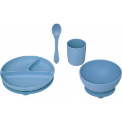 Atmosphera Set Repas Enfant Bleu 20x20cm