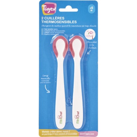 TIGEX Cuillère thermosensible 6 mois et plus lot de 2 cuillères