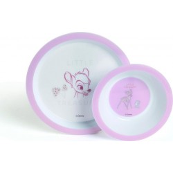 DISNEY Assiette et bol rose Bambi
