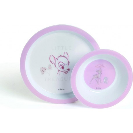 DISNEY Assiette et bol rose Bambi