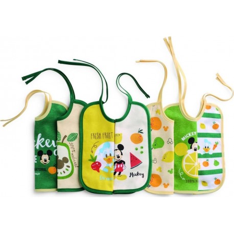 DISNEY Bavoir bébé vert lot de 7 bavoirs