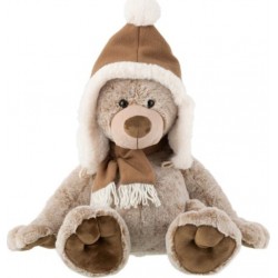 PARIS PRIX Peluche Ours chapeau 43cm Marron