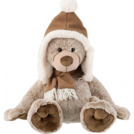 PARIS PRIX Peluche Ours chapeau 43cm Marron