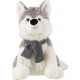 PARIS PRIX Peluche Husky écharpe 40cm Gris