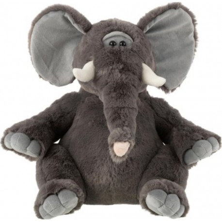 PARIS PRIX Peluche Éléphant trompe 40cm Gris