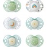 Tommee Tippee 18-36 Mois Lot De 6 Sucettes Phosphorescentes Avec Capsule De Stérilisation Réutilisable
