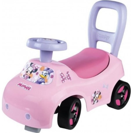 SMOBY Porteur Auto Enfant 2 En 1 Minnie Coffre Sous La Selle + Klaxon Des 10 Mois Fabrication Française