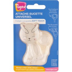 TIGEX Attache sucette blanche universel Soft Touch