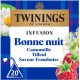 TWININGS Infusion Bonne Nuit Camomille Tilleul Saveur Framboise