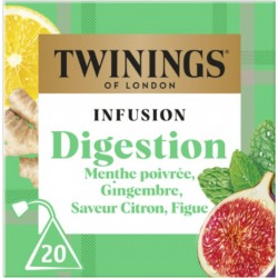 TWININGS Infusion Digestion Menthe Poivrée, Gingembre, Saveur Citron Figue