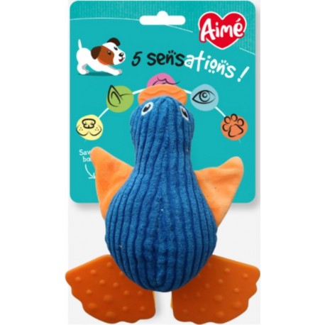 AIME Jouet pour Chien 5 Sensations Canard