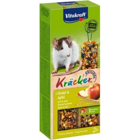 Vitakraft Kräcker Friandise Pour Rats Epeautre Pomme Lot De 10x2