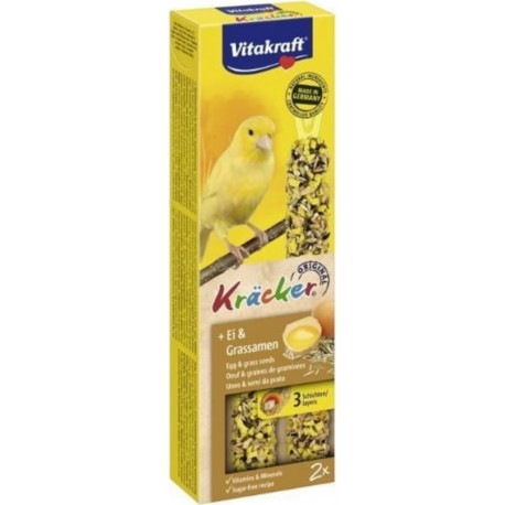Vitakraft Kräcker Friandise Pour Canaris Oeuf Graines De Graminée Lot De 10x2