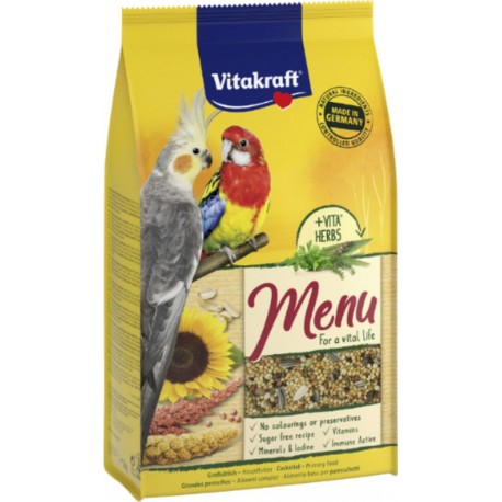 VITAKRAFT Aliment Graines Premium Pour Grandes Perruches Menu