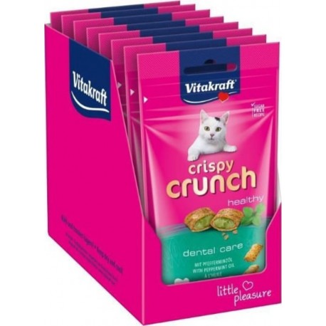 Vitakraft Crispy Crunch Dental Friandise Pour Chat Avec De La Menthe Poivrée 8x60g