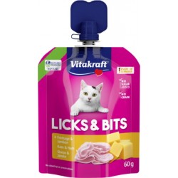 VITAKRAFT Friandise pour Chat Licks & Bits Fromage & Jambon