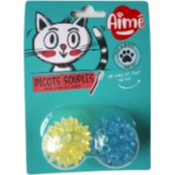 AIME Jouet pour Chat Balles à Picots Souples