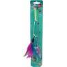 AIME Jouet Pour Chat Canne à Pêche Pointeur Laser Électronique Plumes Multicolores Grelot