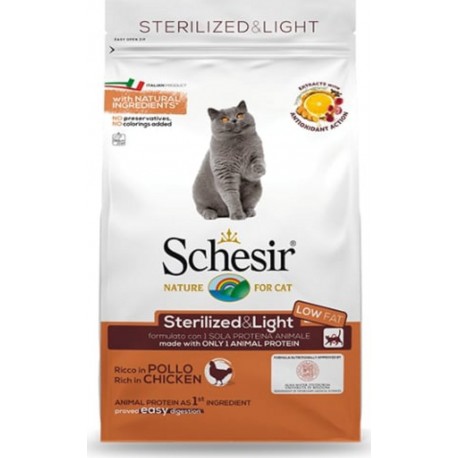 Schesir- Croquette Pour Chat Sterilisé Light Poulet 10Kg