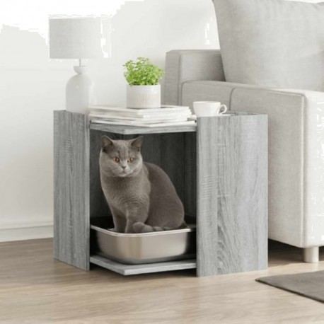 VIDAXL Meuble De Bac À Litière Pour Chat Sonoma Gris Bois D'ingénierie Vidaxl