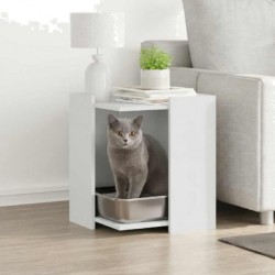 VIDAXL Meuble De Bac À Litière Pour Chat Blanc Bois D'ingénierie Vidaxl