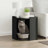 VIDAXL Meuble De Bac À Litière Pour Chat Noir Bois D'ingénierie Vidaxl